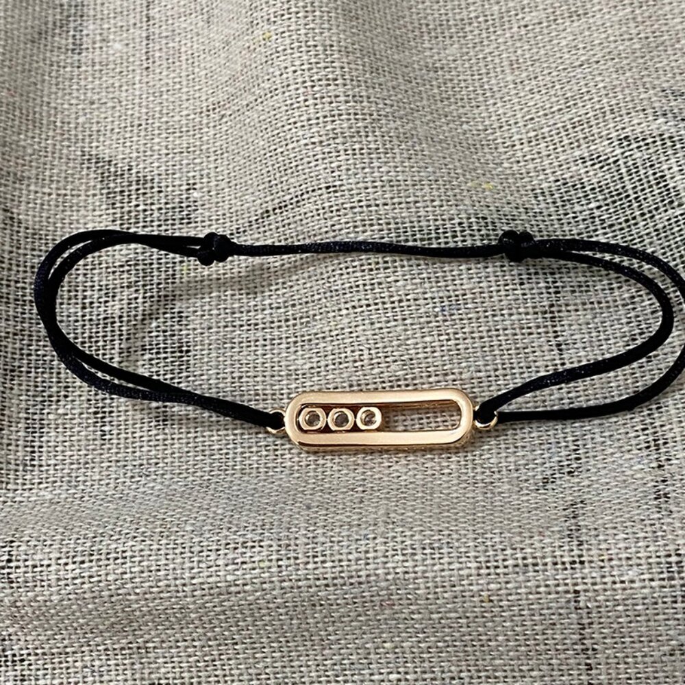 Messika Black Bracelet With Diamond Pendant - Picture 4 of 6